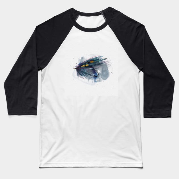 Blue Thunder Salmon Fly No.13 Baseball T-Shirt by MikaelJenei